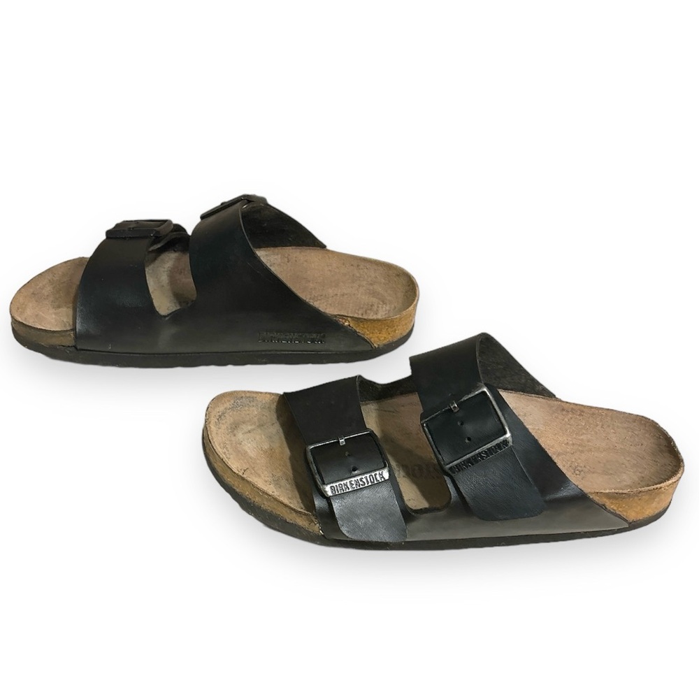 BIRKENSTOCK Arizona Birko-Flor Black Nubuck Leather Sandal Narrow - Picture 4 of 9